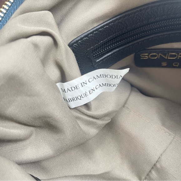 Vintage Blue Convertible Backpack, Large Nylon Shoulder Bag | Sondra Roberts - Picture 13 of 14